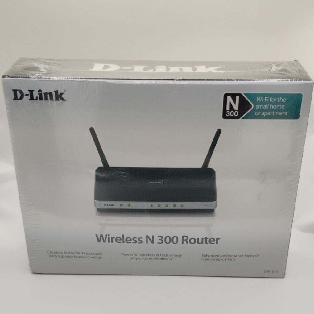 D-Link Wireless N 300 Router DIR-615 WiFi 802.11n 4-Port Black Sealed